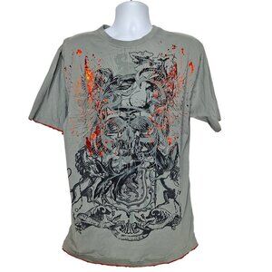 Counter Intelligence Men's Gray Skull Graphic T Shirt XL